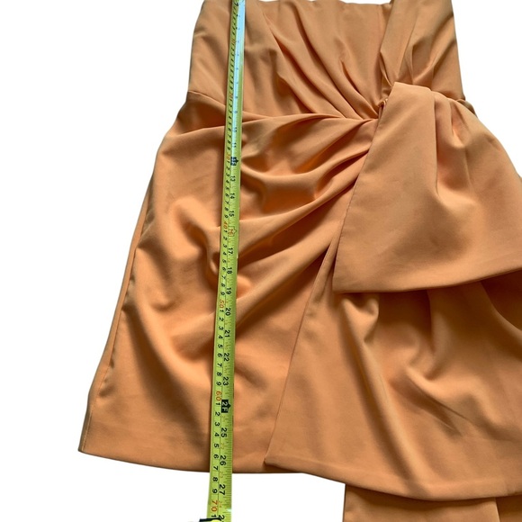 Lavish Alice Strapless  Orange Asymmetrical Cocktail Dress - Medium to Large - Picture 7 of 11